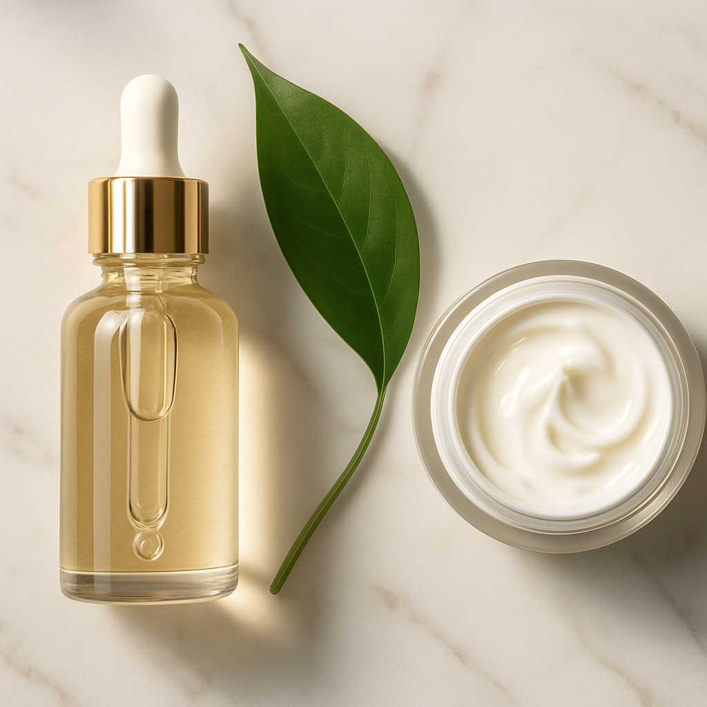 Imagem de produtos cosméticos de alta qualidade em um cenário elegante